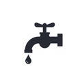 Water tap with falling drop icon. Vector water crane illustration flat design isolated on white background Royalty Free Stock Photo