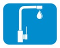 Water tap with a falling drop of water. Vector icon. Silhouette. Royalty Free Stock Photo