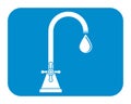 Water tap with a falling drop of water. Vector icon. Silhouette. Royalty Free Stock Photo