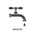 Water tap glyph icon. Vector illustration Royalty Free Stock Photo