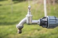 Water tap with hose adapter Royalty Free Stock Photo