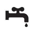 Water Tap Icon. Faucet Symbol, Plumbing Sign, Drip Silhouette Royalty Free Stock Photo