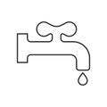 Water Tap Icon. Faucet Symbol, Plumbing Sign, Drip Silhouette Royalty Free Stock Photo