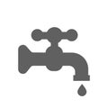 Water Tap Icon. Faucet Symbol, Plumbing Sign, Drip Silhouette Royalty Free Stock Photo