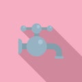 Water tap icon flat vector. Pipeline sewer