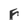 Water tap icon vector. Dripping tap with drop icon. Faucet icon