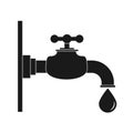 Water tap icon with water drop. Flat design Royalty Free Stock Photo