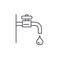 Water tap line icon concept. Water tap vector linear illustration, symbol, sign