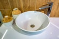 Water tap sink with faucet in expensive loft bathroom Royalty Free Stock Photo