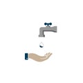 Water tap vector icon on white background concept of washing hands. hand hygiene. vector symbol Royalty Free Stock Photo