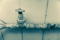 Water tap on a very old rusty pipe. Royalty Free Stock Photo