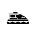 Water taxi black glyph icon