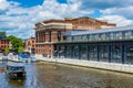 A water taxi and the historic Recreation Pier in Fells Point, Baltimore, Maryland Royalty Free Stock Photo