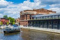 A water taxi and the historic Recreation Pier in Fells Point, Baltimore, Maryland Royalty Free Stock Photo