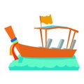 Water taxi icon, cartoon style