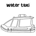 Water taxi of transportation hand draw