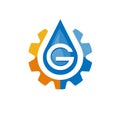 Water Tech with letter G template