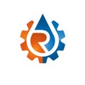 Water Tech with letter R template