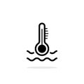 Water temperature indicator simple icon Royalty Free Stock Photo