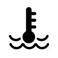 Water temperature indicator simple icon. Vector illustration