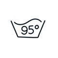 Water temperature for laundry doodle icon, vector line illustration