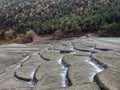 Water terraces carstic phenomenon Royalty Free Stock Photo