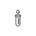 Water test tube line icon