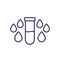 water testing line icon with a sample tube