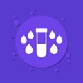 water testing vector icon with a sample tube