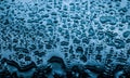 Water texture abstract background, aqua drops on blue glass as science macro element, rainy weather and nature surface art Royalty Free Stock Photo