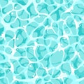 Water texture. Blue water surface with waves and reflections. Aquatic environment wallpaper, swimming pool. Vector Royalty Free Stock Photo
