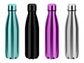 Water thermo bottle. Reusable steel metal flask Royalty Free Stock Photo