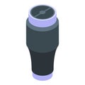 Water thermo cup icon, isometric style