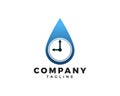 Water Time Icon Logo Design Element