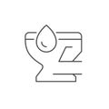 Water toilet line outline icon