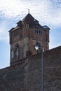 Water tower building under blue bright sky in Arad Royalty Free Stock Photo