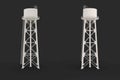 Water Tower. 3D illustration. watery resource reservoir and industrial high metal structure