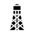 Water tower glyph icon vector isolated illustration Royalty Free Stock Photo