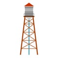 Water tower isolated. Water-bearing tower. Vector illustration Royalty Free Stock Photo