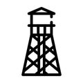 Water tower line icon vector isolated illustration Royalty Free Stock Photo