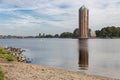 Water tower near lake in Aalsmeer, The Netherlands Royalty Free Stock Photo