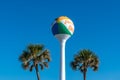Water tower of one of America`s winter destination getaways Royalty Free Stock Photo