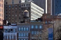 Water tower on the roof of a building in Manhattan Royalty Free Stock Photo