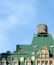 Water tower on the rooftop of a New York building Royalty Free Stock Photo