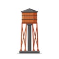 Water Tower, Tall, Elevated Structure Designed To Store And Distribute Water For Municipal Or Industrial Use