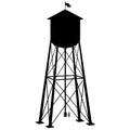 Water tower vector eps illustration by crafteroks Royalty Free Stock Photo