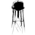 Water tower vector eps illustration by crafteroks