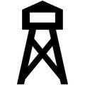 Water tower vector eps illustration by crafteroks Royalty Free Stock Photo