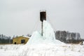 Water tower in winter Royalty Free Stock Photo