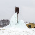 Water tower in winter Royalty Free Stock Photo